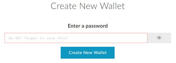 MyEtherWallet (MEW) - Creați un portofel nou